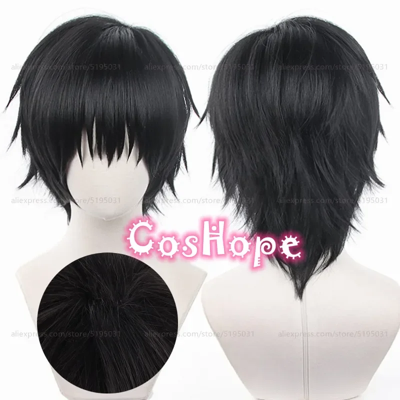 Fushiguro Toji peruka do Cosplay mężczyzn 35cm peruka krótka czarne cosplay anime peruki z lat peruka do cosplay żaroodporne peruki syntetyczne