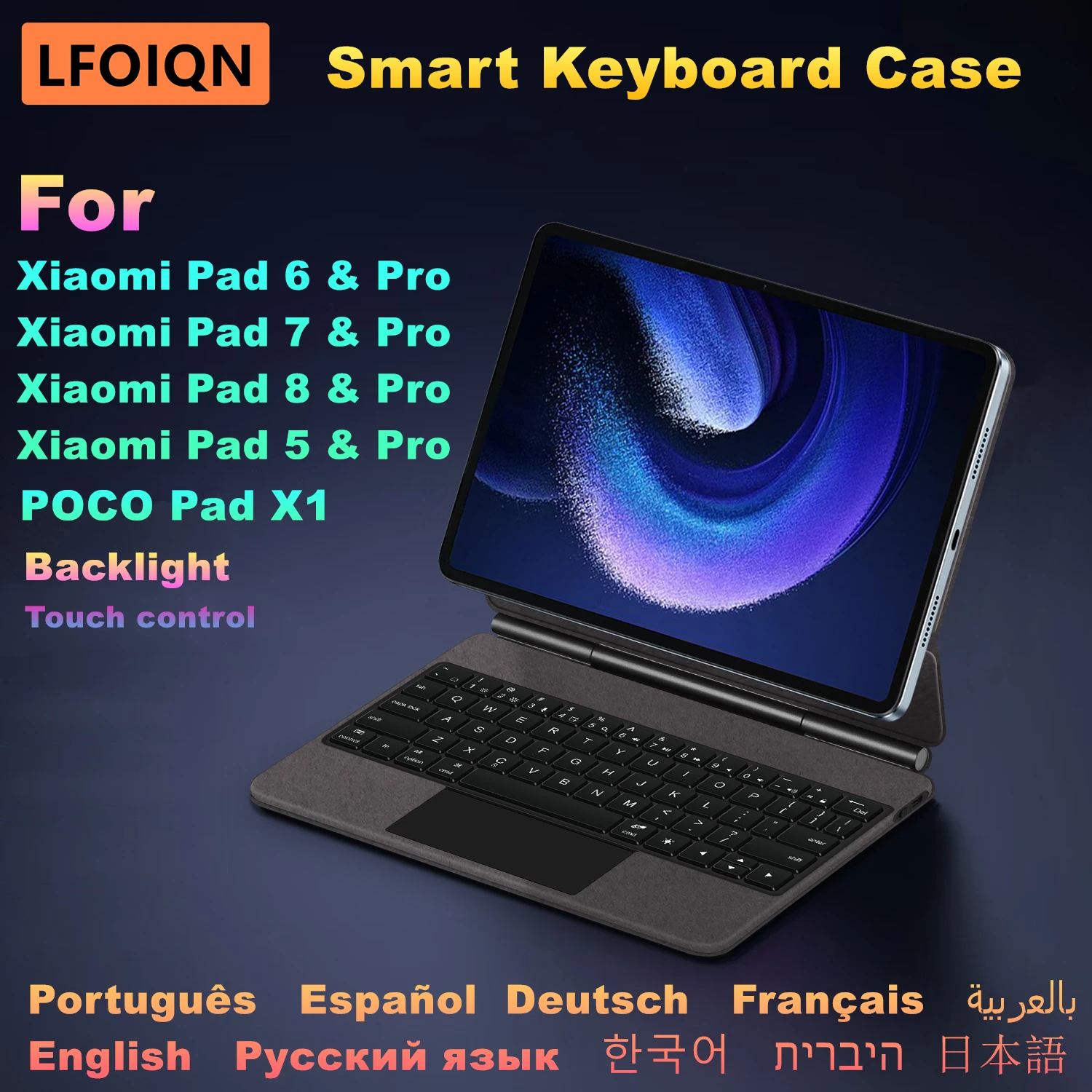 LFOIQN Floating Keyboard Case For POCO Pad X1 Xiaomi Pad 6/6Pro 7/7Pro MiPad 8/ 8Pro 11.2 inch 5/ 5 Pro Tablet Smart Cover Focus