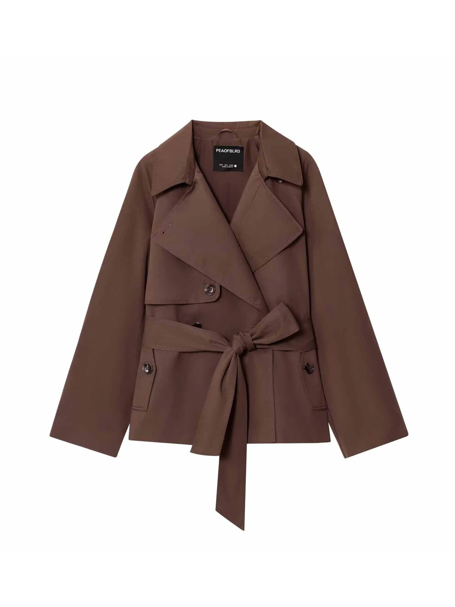

Women Dark Brown Trench Coat Korean Style Loose Cropped Windbreaker Harajuku Vintage Long Sleeve Outerwear Winter Autumn Clothes