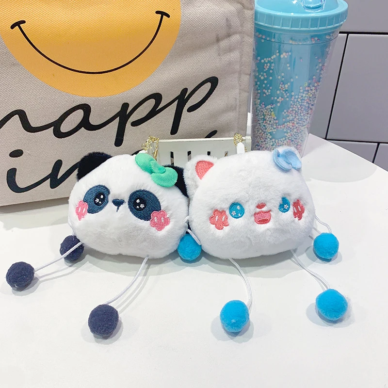 Cute Animal Plush Doll Coin Purse Funny Backpack Charms Cartoon Doll Storage Bag Keychain Couple Charm Children's Birthday Gift