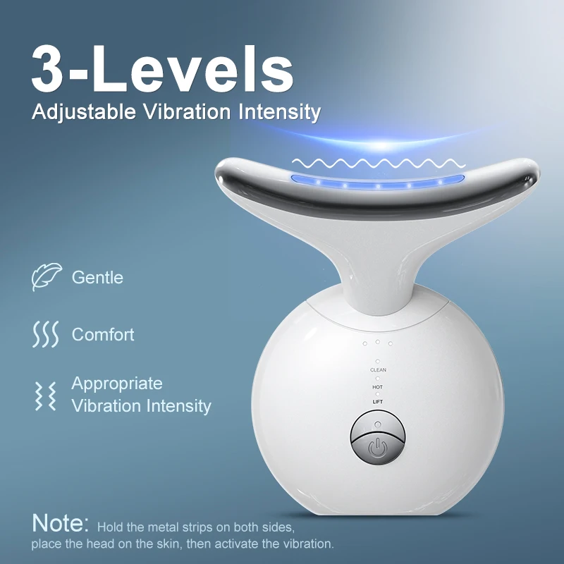 VLVEE أداة تجميل الرقبة الكهربائية EMS جهاز تجميل الوجه الساخن ضغط الوجه رفع مدلك أداة العناية بالبشرة مهرجان هدية