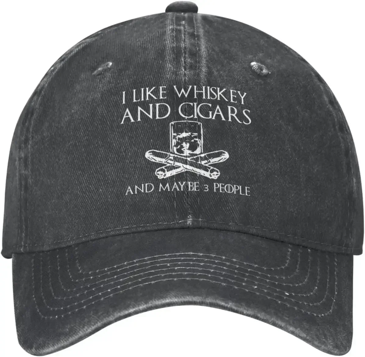 Funny Hat I Like Whiskey and Cigars and Maybe 3 People Hat for Men Baseball Caps Adjustable Caps