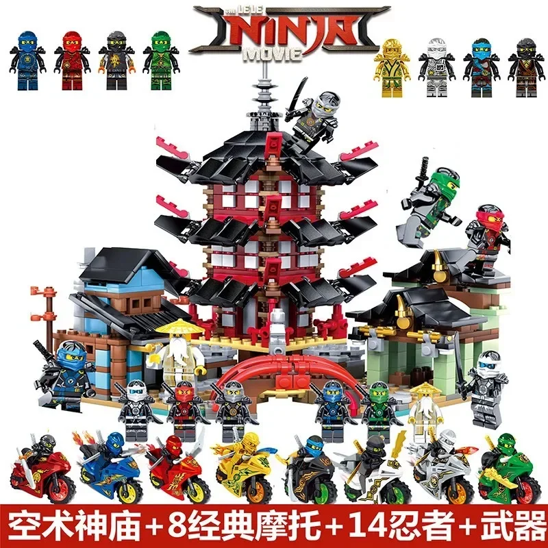 Nuevo Ninjagoed Airjitzu Temple Dragon establece bloques de construcción regalos de navidad juguetes para niños