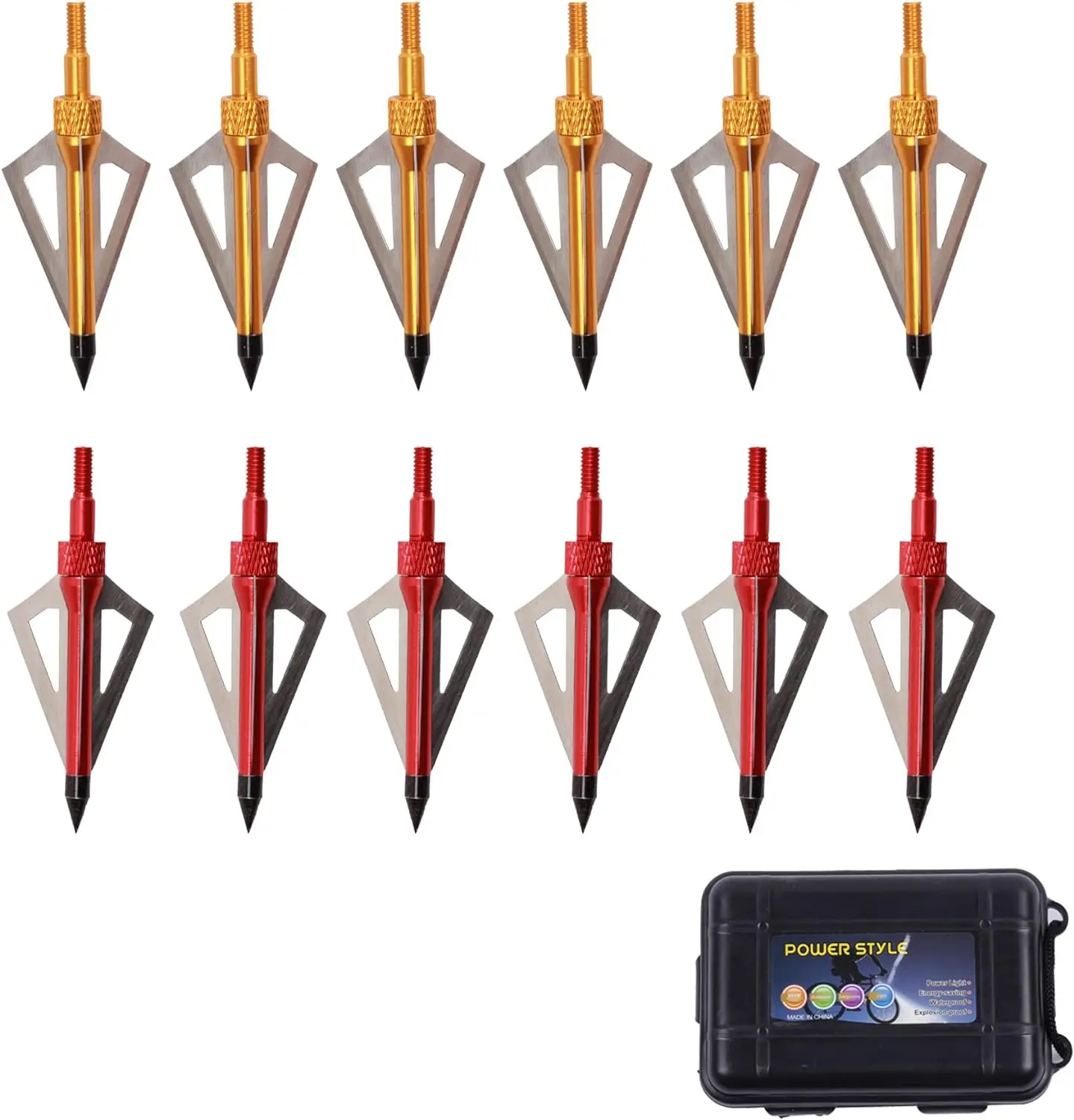 Caccia Broadhead 100 Grano Lama da taglio Punte per testa di freccia Tiro con l\'arco Punta di freccia per arco composto Arco ricurvo Tiro 6 pezzi