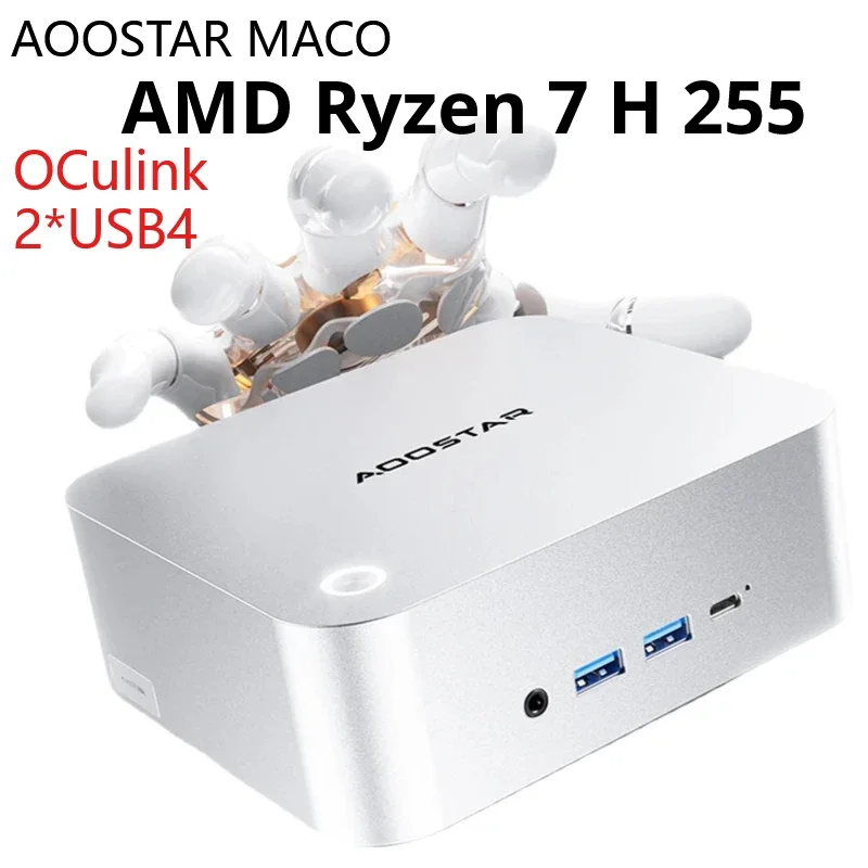 AOOSTAR MACO AMD Ryzen 7 H 255 Mini PC DR5 5600MT/s M.2 SSD بصمة فتح OCulink 2 * USB4.0 WiFi6 BT5.2 ألعاب الكمبيوتر #3