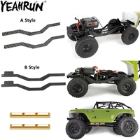 YEAHRUN Carbon Fiber Chassis Frame Rails & Brass Boulder Bars for Axial SCX24 All Series 1/24 RC Crawler Car Parts