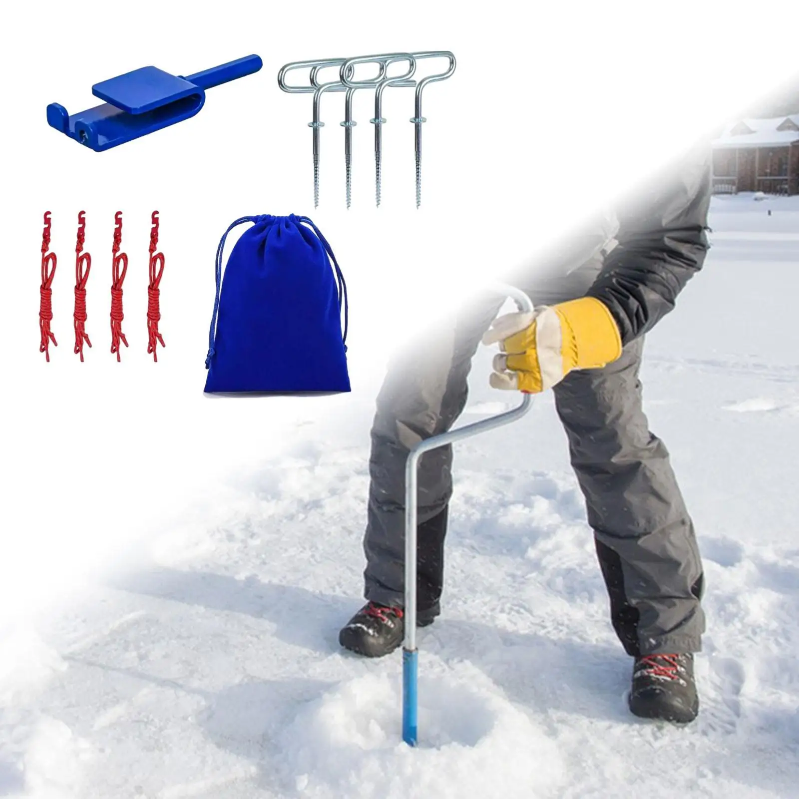 

Ice Fishing Anchor Tool Ice Fishing Shelter Anchor Practical Ice Anchor Drill Adapter for Setting up Ice Fishing Shelter Tent