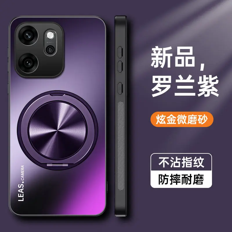 Case For OPPO Reno 14F 13F FS Reno 14 Pro Luxury 360° Rotating Stand Matte Back Cover For OPPO Reno14 Shockproof Bumper Funda