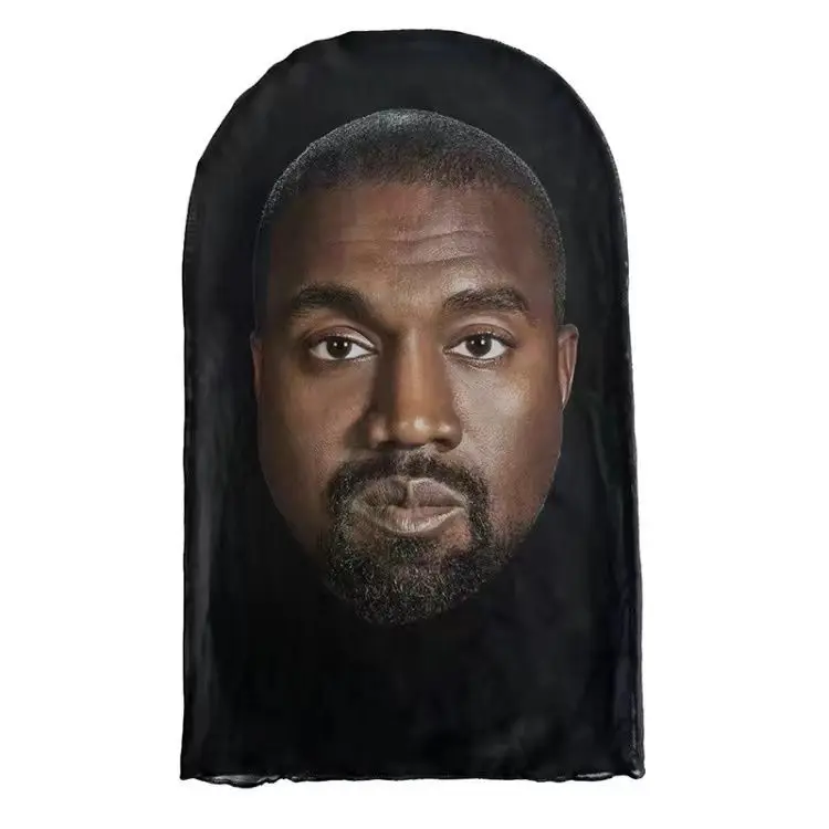 Neue 3D-gedruckte Kanye-Maske, elastische Mesh-Vollgesichtsmaske für Männer und Frauen, Cosplay-Kopfbedeckung, Hip-Hop-Mode, Sturmhaube, Kapuze, Kopfbedeckung – Detail 8