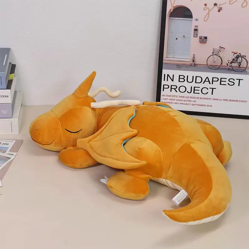 50 cm Pokemo Dragonite Plüsch Stofftier Kissen Nette Anime Cartoon Dragonite Puppe Kissen Schlaf Kissen Kinder Geburtstag Weihnachten Geschenk