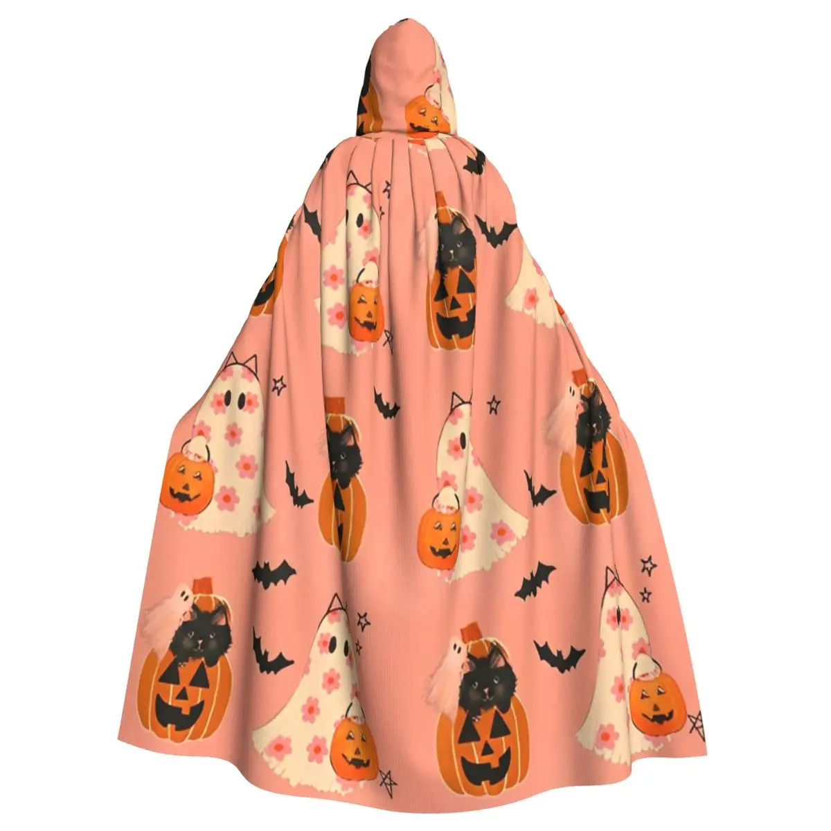 Kawaii Halloween Horror Pumpkin Skeleton Bat Christmas Hooded Cloak Woman Cape Cosplay Costume Party Accessory