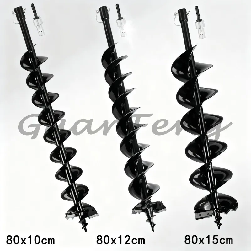 800mm Garden Earth Auger Spiral Drill with Safety Bolt & Adapter Ground Pile Well Excavation Bit