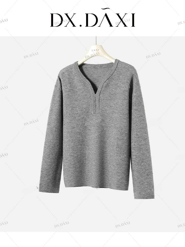 

Loose Fit Long Sve Knitted Sweater Henry Collar Velvet Soft Warm Winter New Sle Women's Faion Casual Color Top