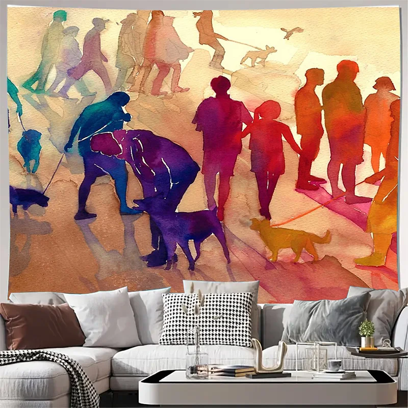 

Богемный настенный гобелен Эстетический декор комнаты Природный пейзаж Абстрактное искусство Домашний текстиль Декор в общежитии Гобелен для гостиной