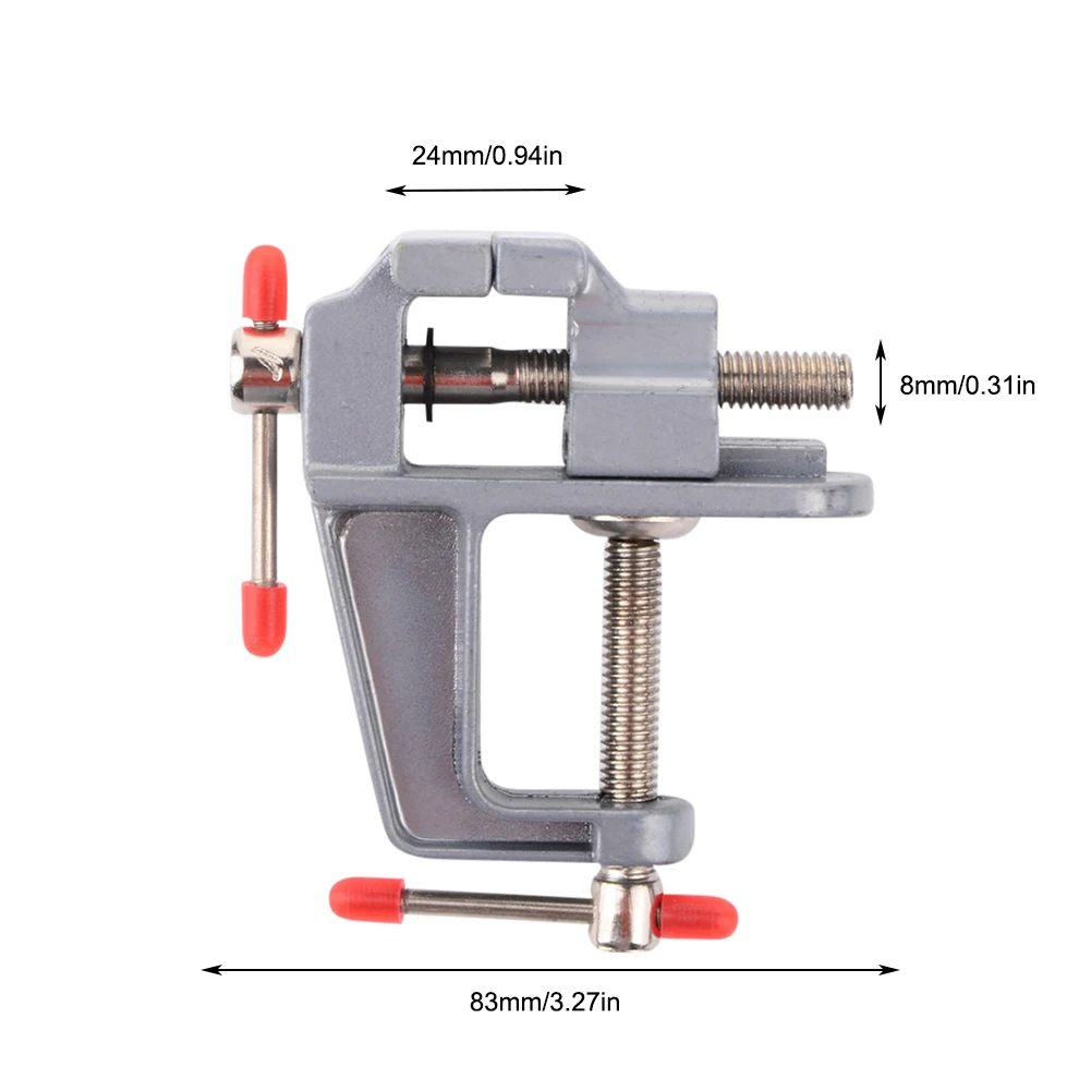 Universal Alloy Table Screw Vise, Multi-Functional Hobby Clamp on Table, Mini Bench Vise Tools for DIY Craft, Fixed Repair, 30mm