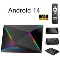R69 Plus Android 14 8K Smart TV Box Allwinner H728 Octa Core Wifi6 BT Media Player Remote Control Android Set Top Box
