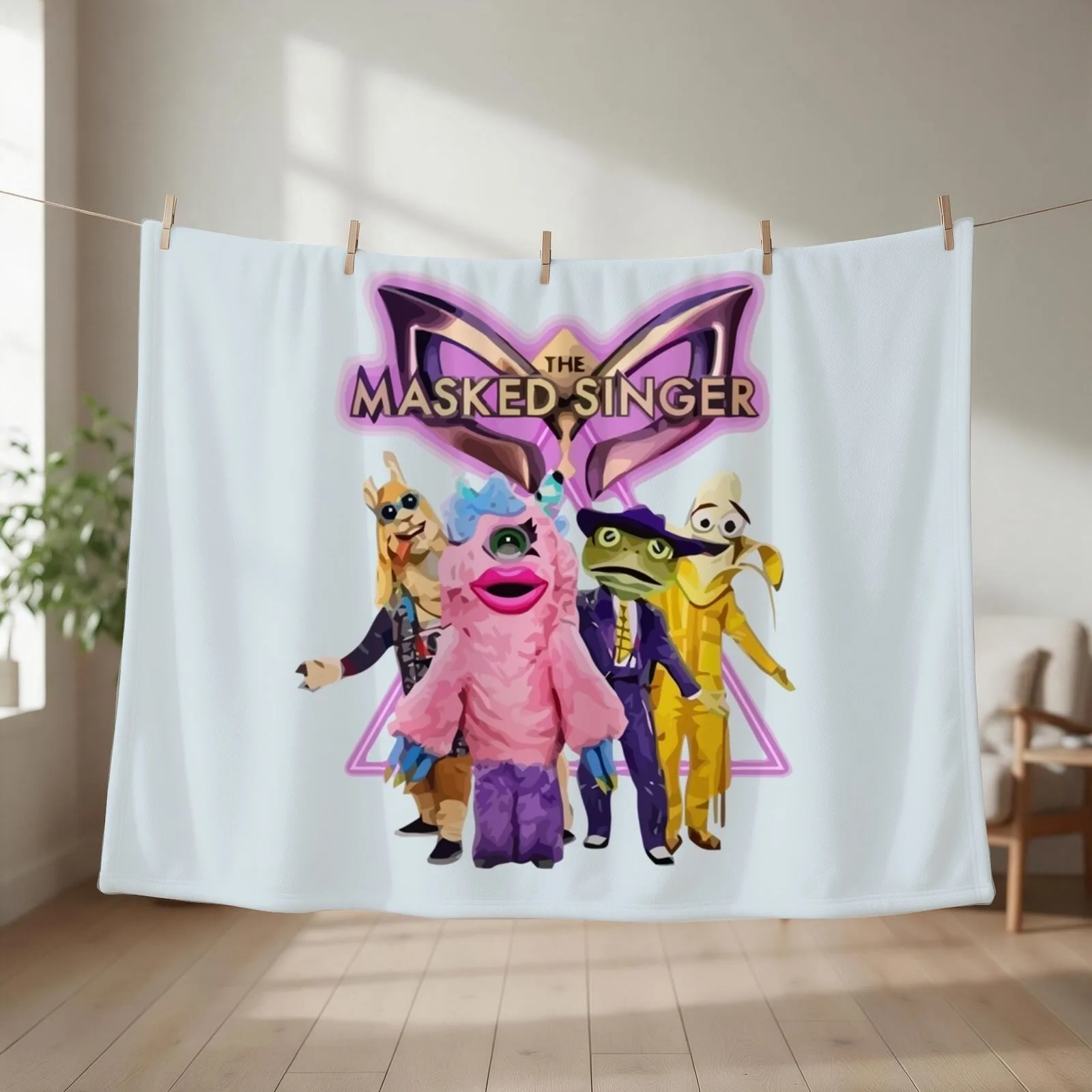 The Masked Singer Merch ITV Masked Singer Throw Blanket couch cozy soft plush fuzzy picnic outdoor blanket