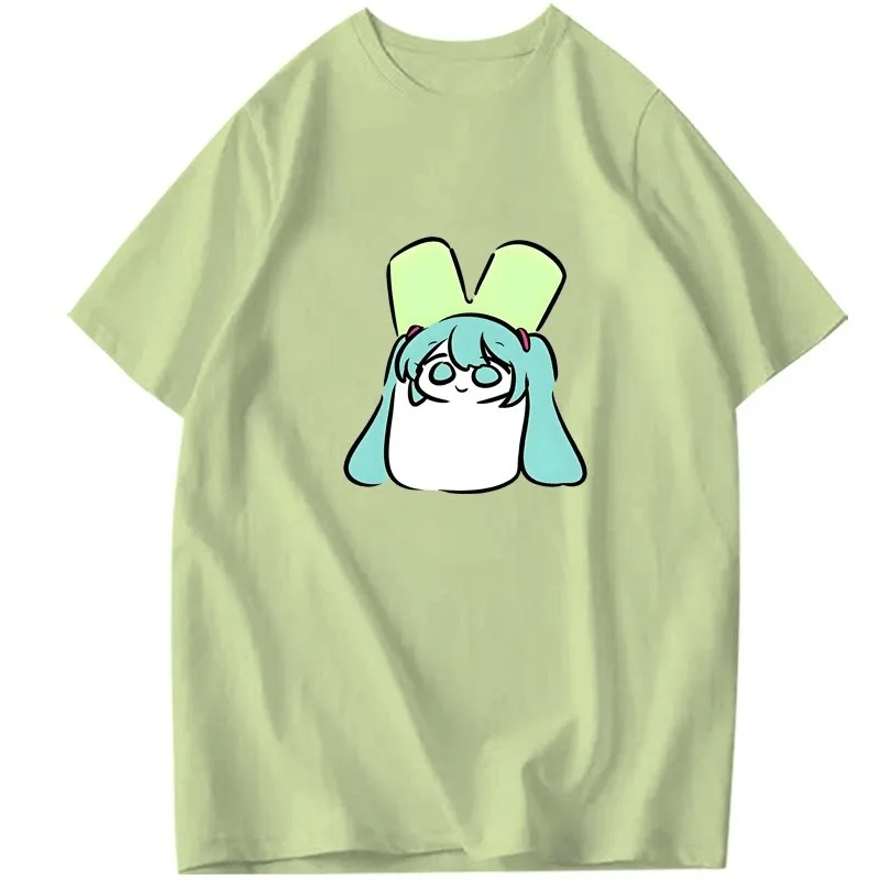 First Tone Co Naming Future Accent Teto Cartoon Animation Q Version Anime Printed T-shirt New Men's and Women's Casual T-shirt