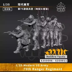 【MINIWAR】1/35 Resin soldier U.S model kits figure colorless and self-assembled (3D-6 soldiers full set) S350006-11