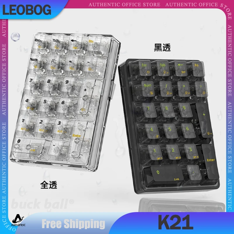 

Leobog K21 Numpad Kit 3Mode 2.4G Bluetooth Wireless Keyboard Kit Rgb Hot-Swap 21Key Customized Portable Mini Numeric Keypad Gift