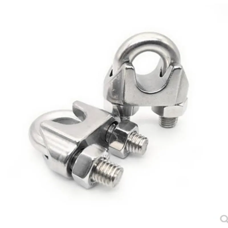 1pc-5pcs 304 Stainless Steel Wire Rope Clips M2/3/4/5/6/8/10/12mm U type clamp Wire Rope Clip Cable Bolts Rigging clamps