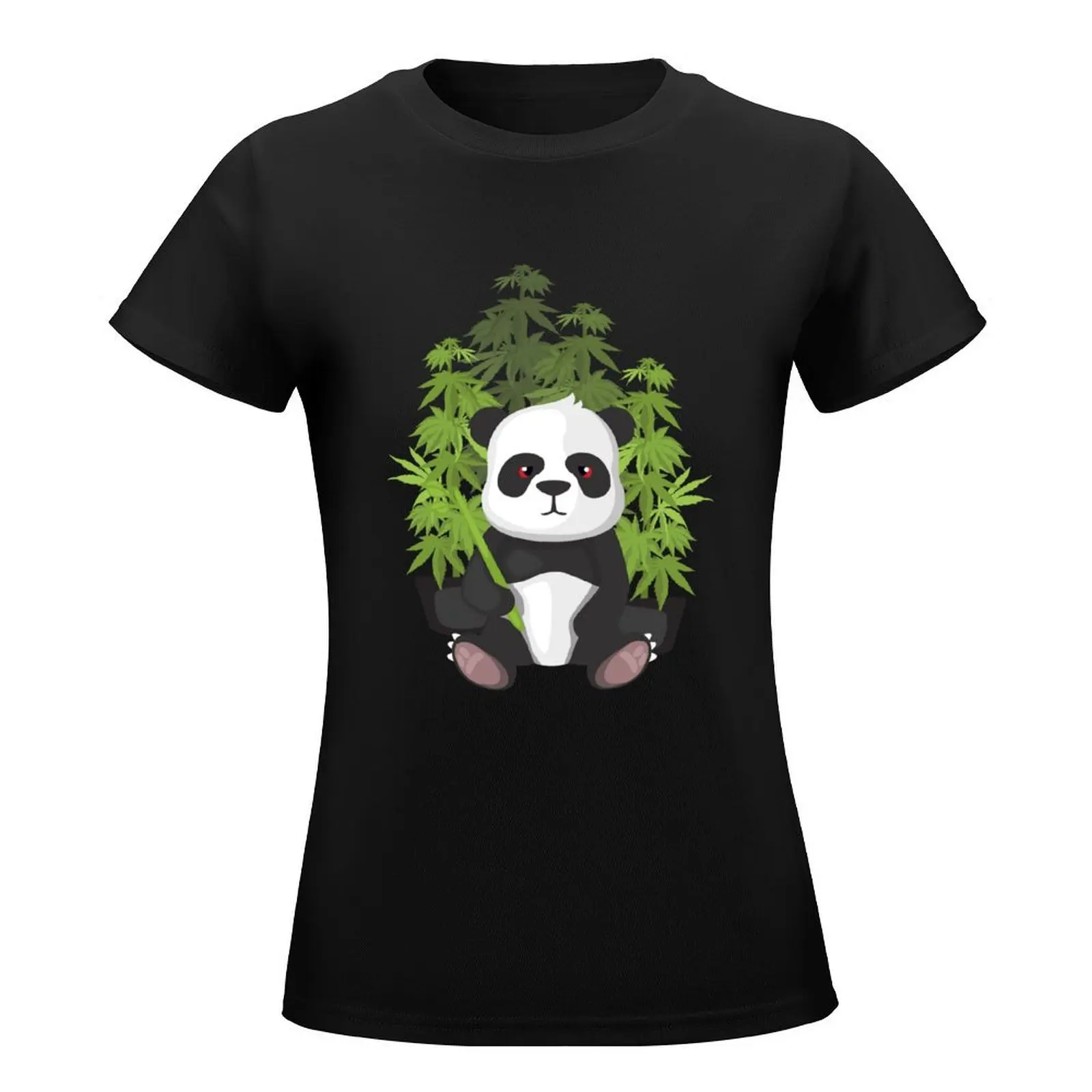 High panda T-Shirt vintage clothes kawaii clothes summer clothes black t shirts for Women