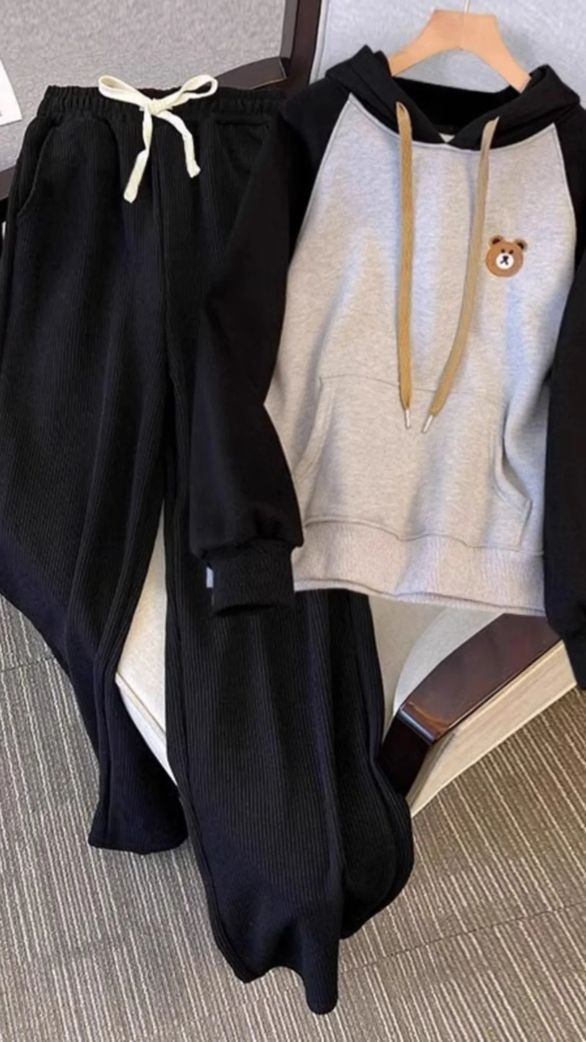 

Женская повседневная толстовка с капюшоном на подкладке Spor Fce больших размеров 300, водостойкий ансамбль из двух предметов