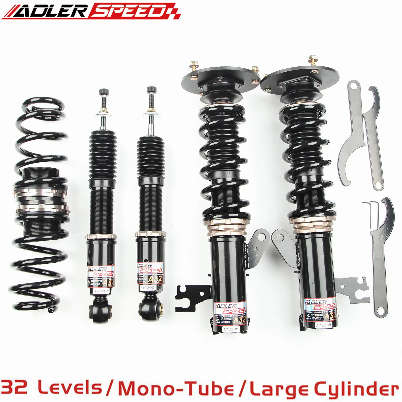 

ADLERSPEED 32 Levels Lowering Kit Adjustable Coilovers for SAAB 9-3 Sedan Kombi 2003-2013