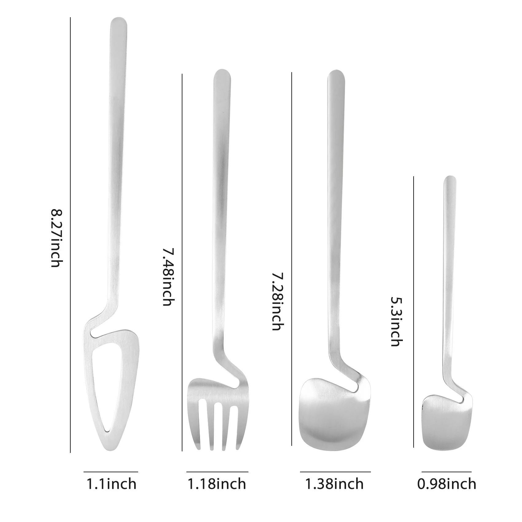 Matte Cutlery Set,Stainless Steel Dinner Tableware,Flatware Set,Knife Fork Spoon Dinnerware Set Party Set(4 PCS)