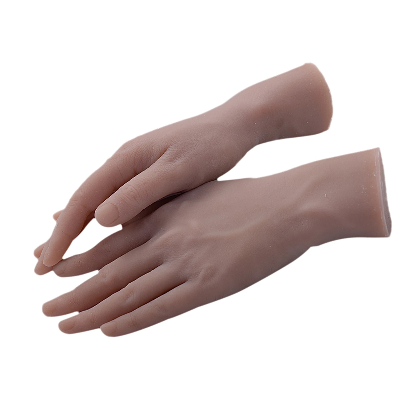 2Pcs Soft Practice Hand Model 3D Flexible 1:1 Adult Mannequin Fake Skin Salon Tattoo Nail Art Training Display Tool