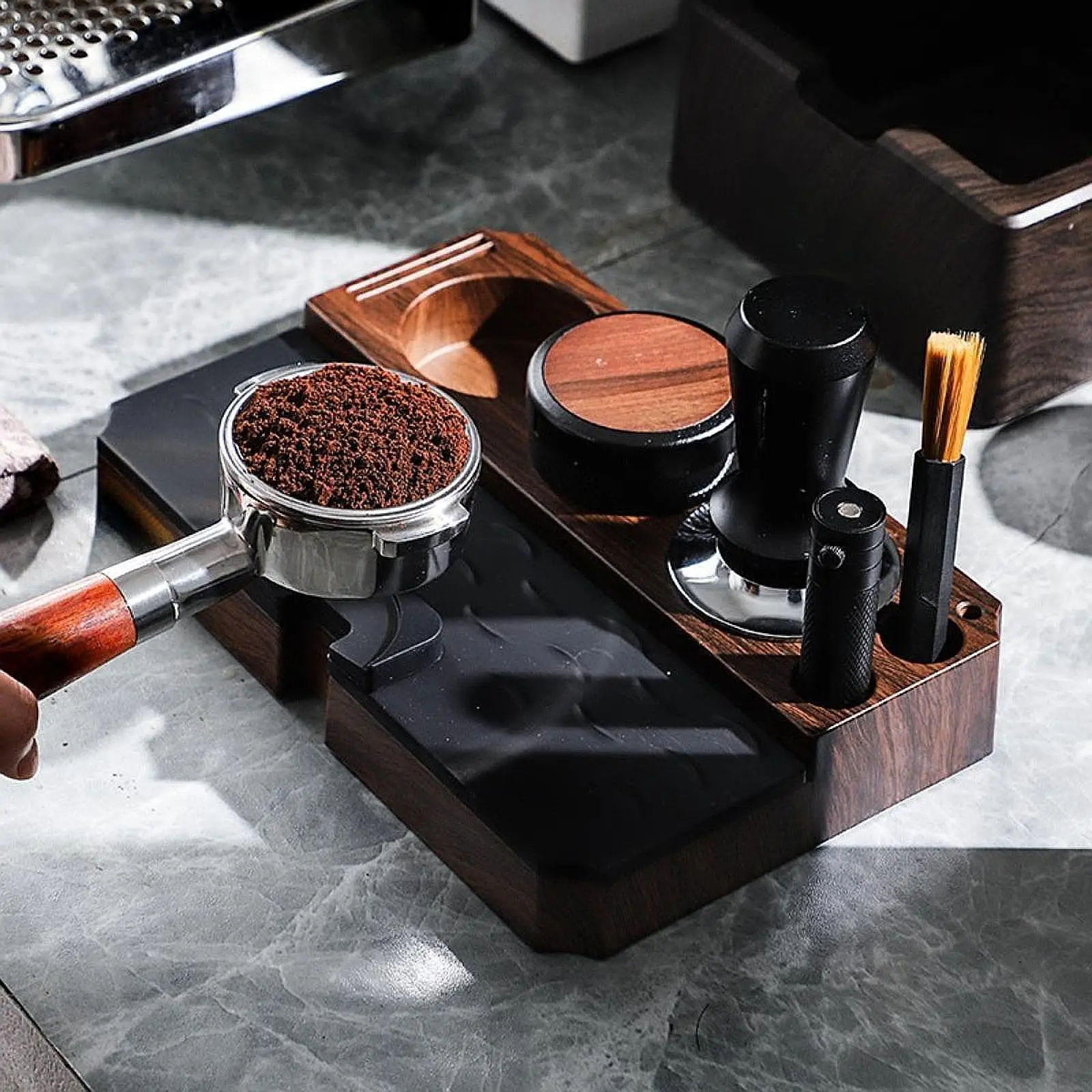 Coffee Tamping Espresso Station,Espresso Tamper Mat Stand,Coffee Tamper Holder,for Espresso Machine,Accessories,Shop Counters