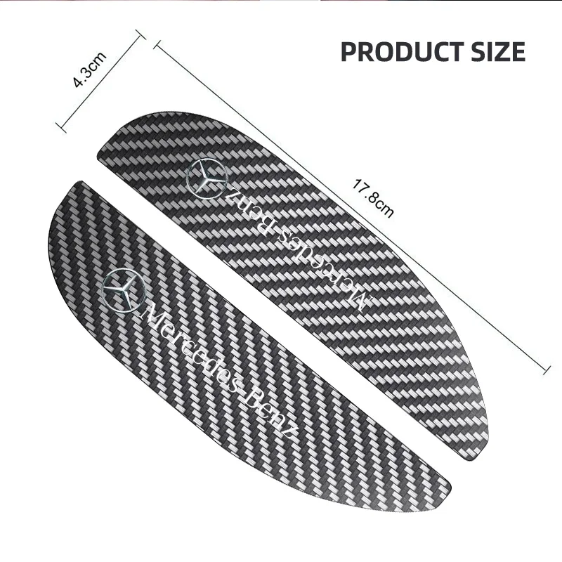 Car Rearview Mirror Rain Eyebrow Carbon Fiber For Mercedes Benz W211 W203 W204 W210 W124 AMG W202 CLA W212 W220 W205 Accesorios