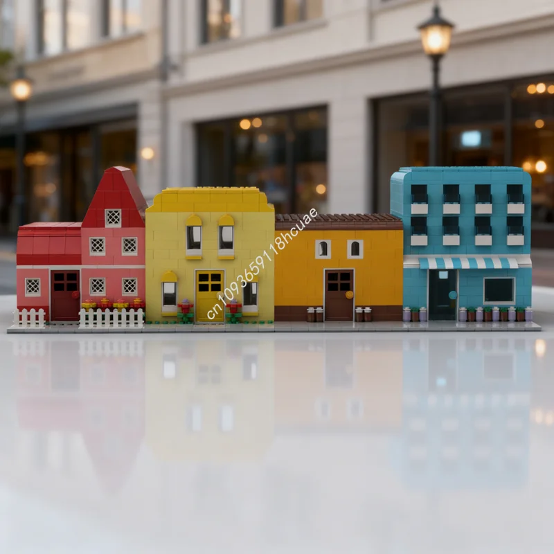 1590 pièces MOC ville maisons très créatives modèle blocs de construction cadeau de noël Architecture assembler jouet bricolage brique idée éducation
