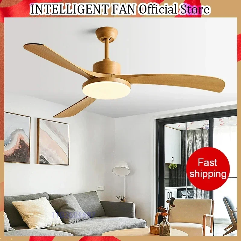 46 Inch Modern DC Ceiling Fan Light Led Lamp With Remot Control Black Plastic Leaves Fans For Home 110-220V Restaurant lights