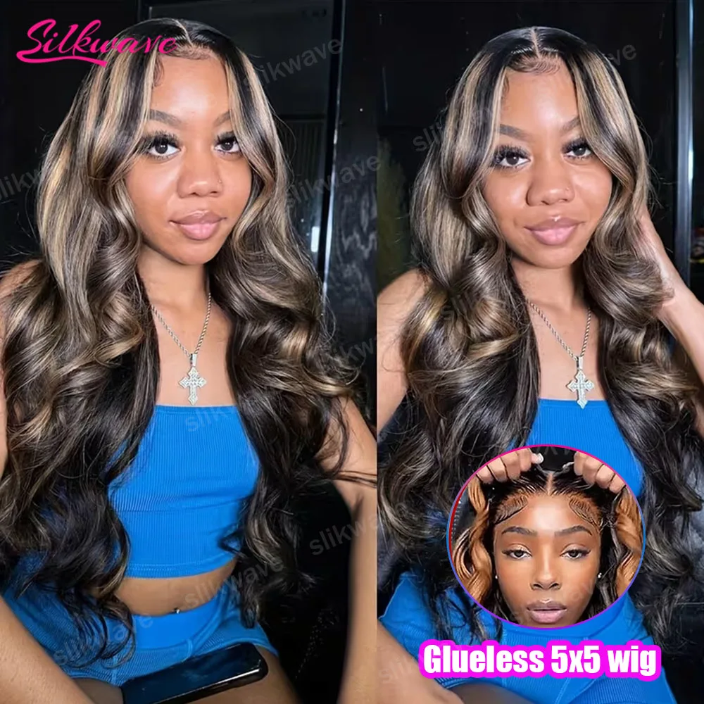 

32 Inch Body Wave Glueless Wig 1b/27 Highlight Ombre 13x6 Lace Frontal Wigs Human Hair Wig Brazilian Colored Wig For Black Women