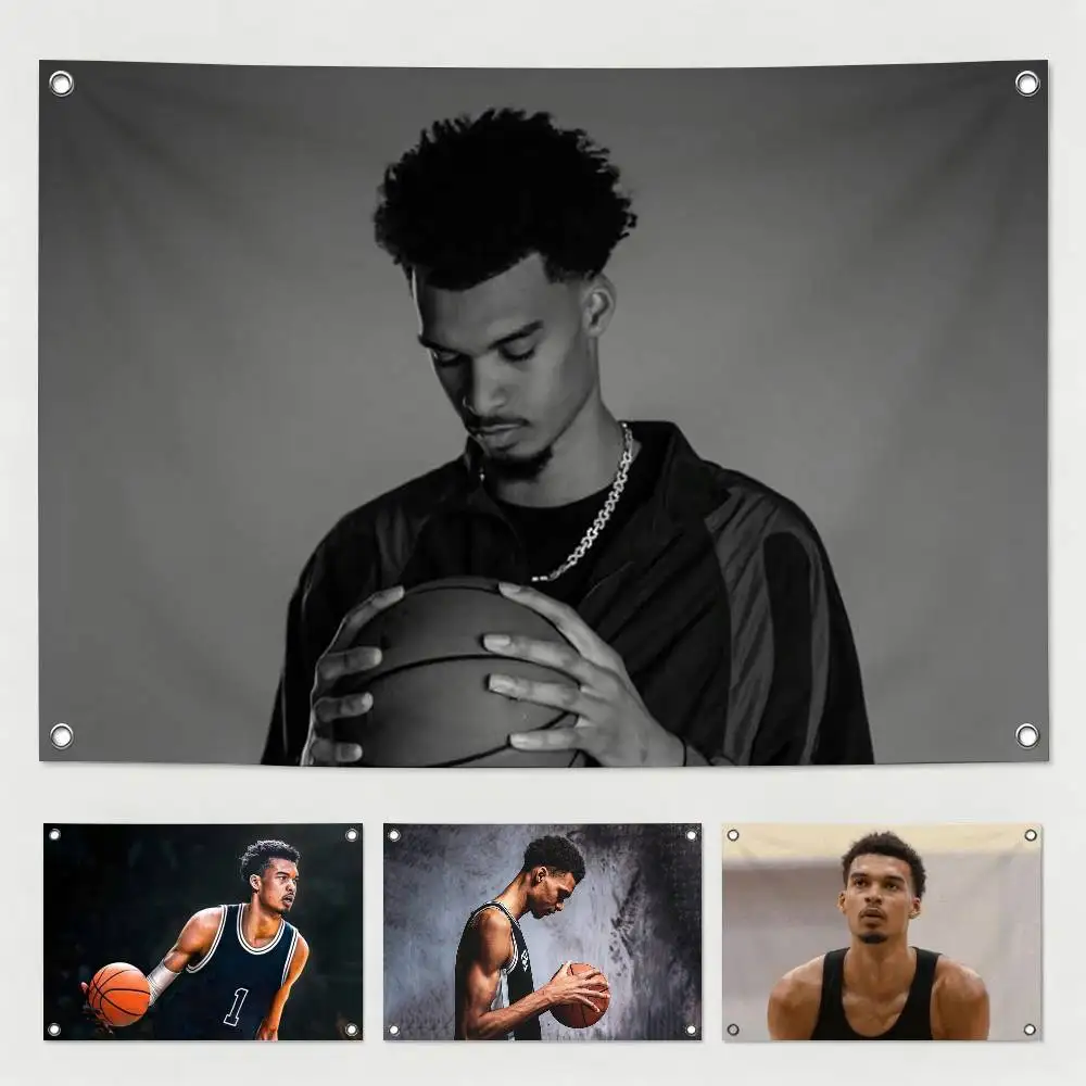 Basketball star Victor Wembanyama Flag Suitable For Party Club Outdoor Interior Wall Decoration Banner Fans Gift