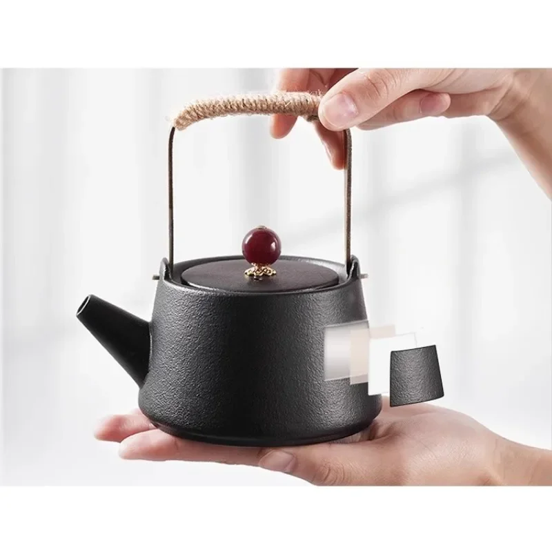 Tea set Household light luxury black pottery small tea tray