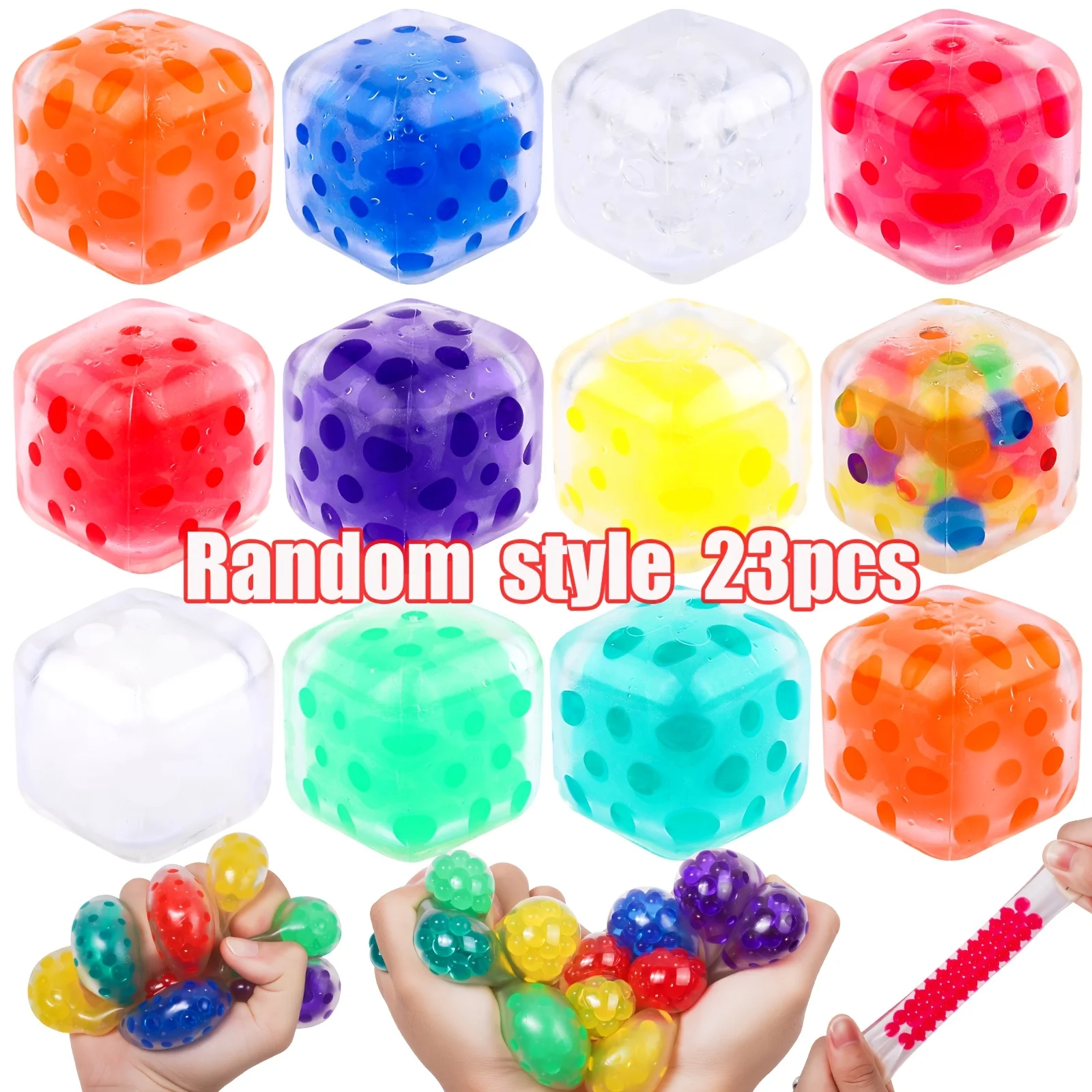 4pcs Bulk Pack Colorful Cute Stress Balls, Soft Slow Rising Squishy Squeeze Toy for Stress Relief, Easter Basket Stuffers Birthday Party Favors Classroom Rewards (Random) - view 5