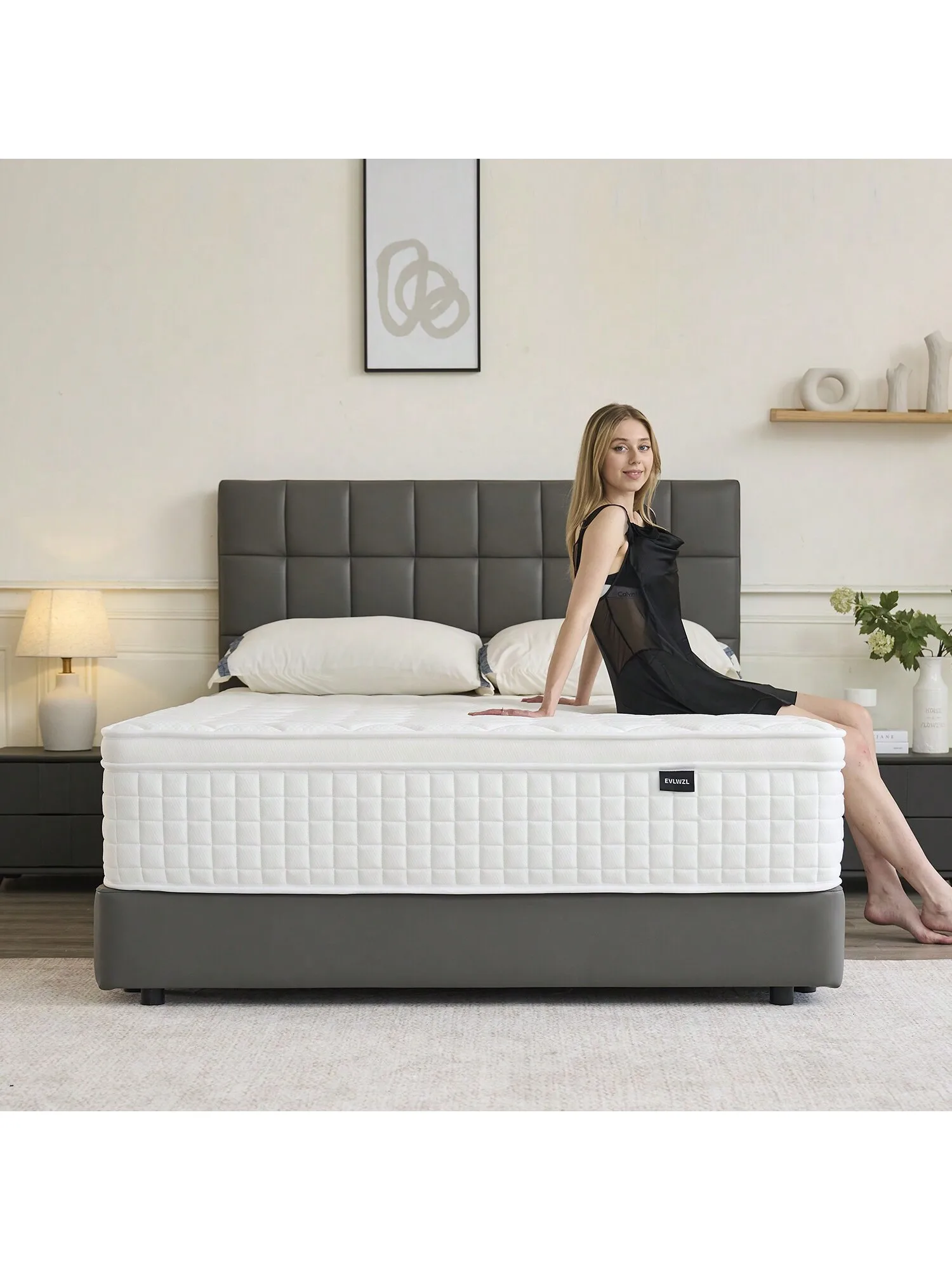 12 InchesMattress-With Memory Spring Hybrid, Individual Pocket Spring Mattress-Twin, Full, Queen, King, Medium Firm,