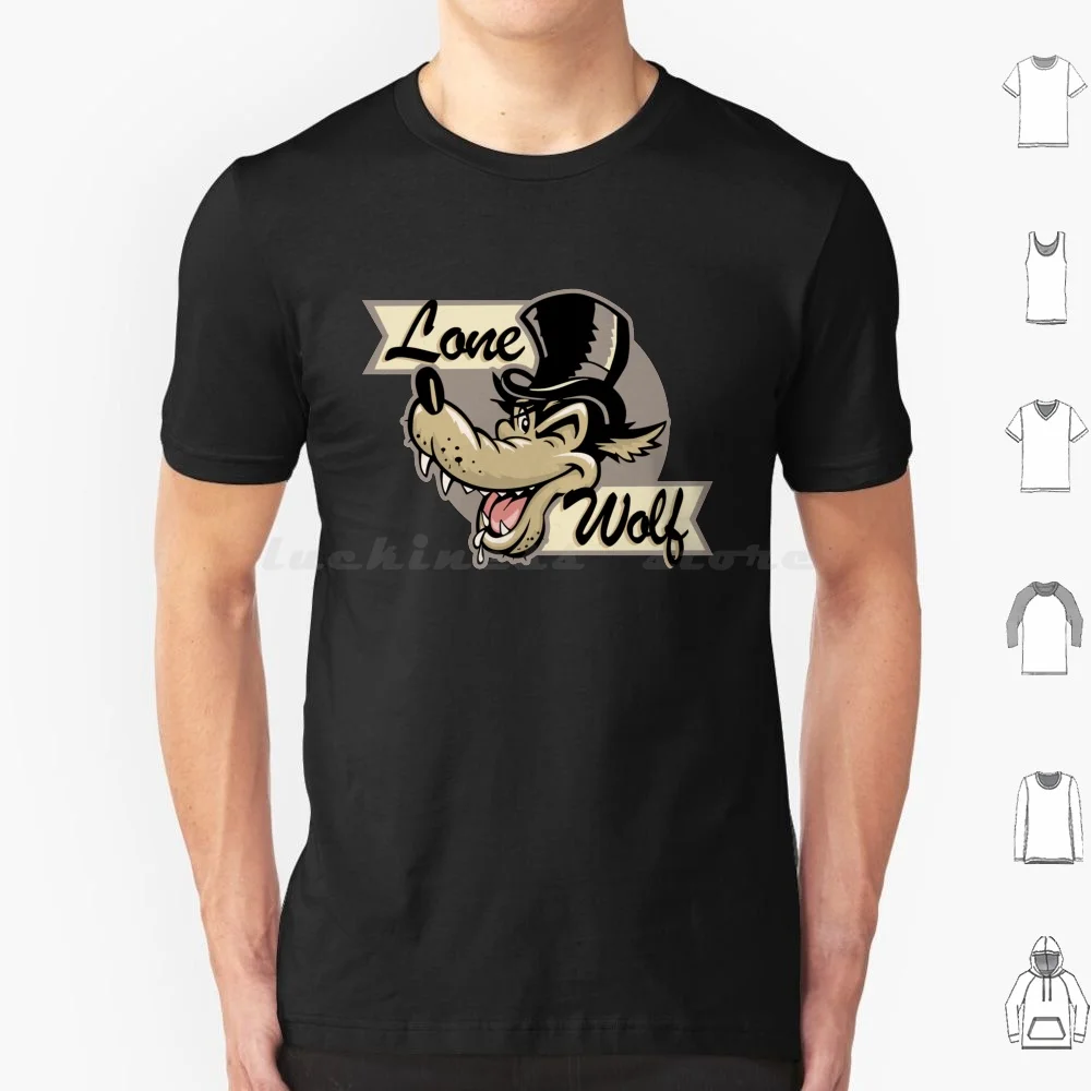 

Lone Wolf Shirt , Sticker , Decal , Mask T Shirt Cotton Men Women DIY Print Lone Wolf Big Bad Hot Rod Rat Dragstrip Classic