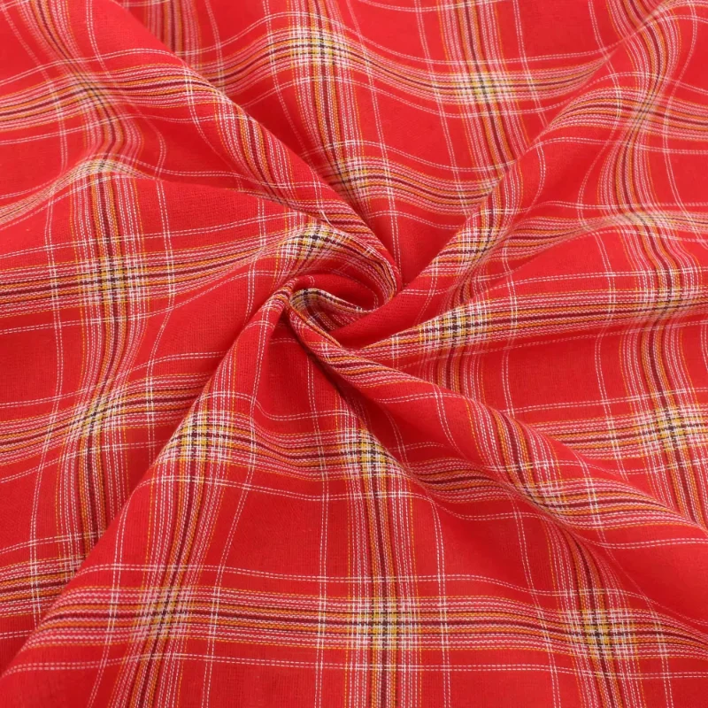 

Ткань в клетку красного цвета, 100 см x 145 см, дизайнерская, мягкая, дышащая, для весенне-летних платьев, блузок, скатертей, домашнего декора и рукоделия