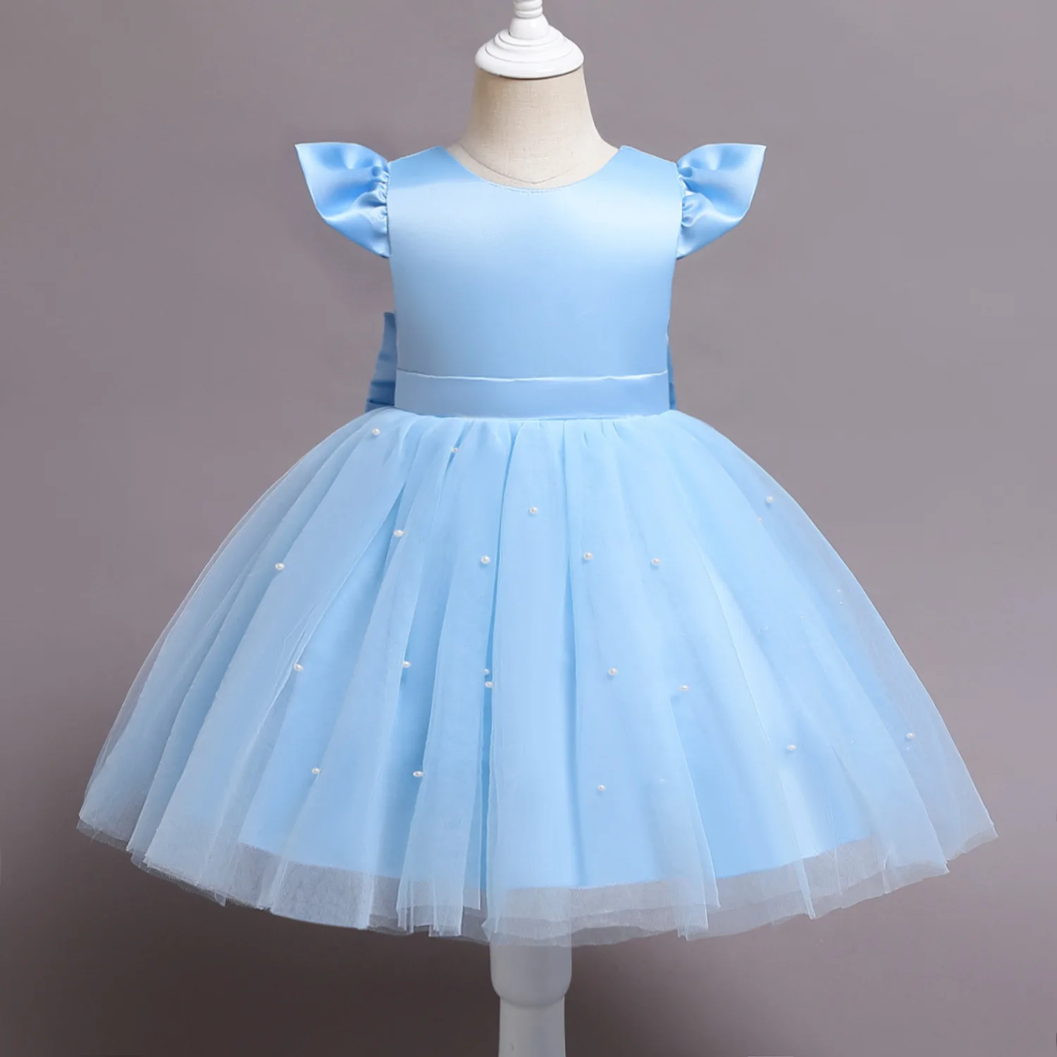 

Toddler Baby Girls Lace Dresses Kids Flower Elegant Wedding Princess Party Tutu Dress Children Birthday Baptism Formal Clothing