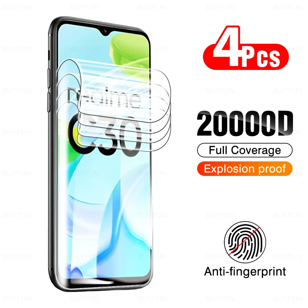 Мягкая Гидрогелевая пленка 4 шт., не стекло для Realme C30s RMX3690, защита экрана Realmi Realmy C30 RMX3581 RealmeC30s C 30 S 6,5 '30C