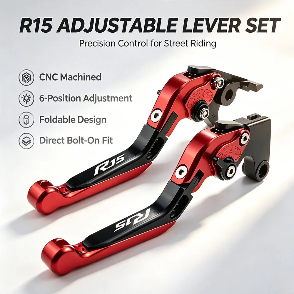For Yamaha R15 V3 Indian/Chilean 2017-2021 Motorcycle Adjustable Folding Brake Clutch Levers CNC Aluminum Multi Kit Set