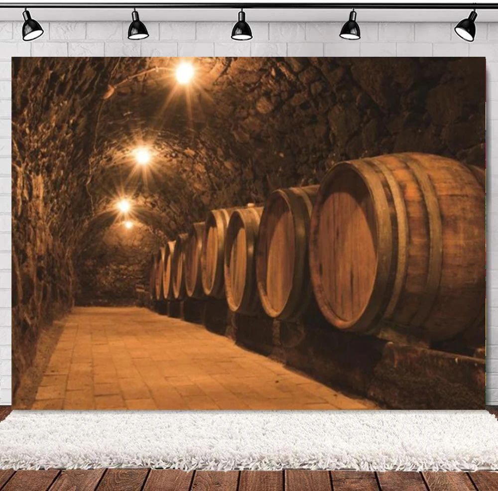 Photography Backdrop Old Wine Cellar Stone Cave Corrider Light Home Decor Pattern Photographic Background Banner Photo Studio