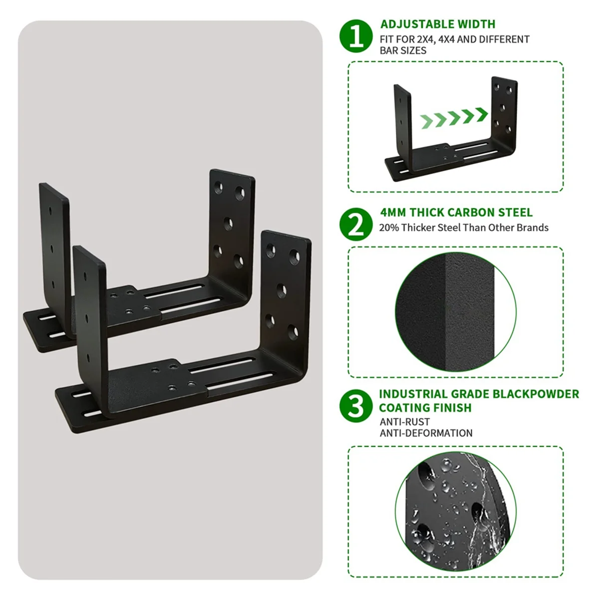 HEIßER Einstellbare Tür Barricade Halterungen, Heavy Duty Tür Sicherheit Halterung, Drop Open Bar Halter für Sicherheit