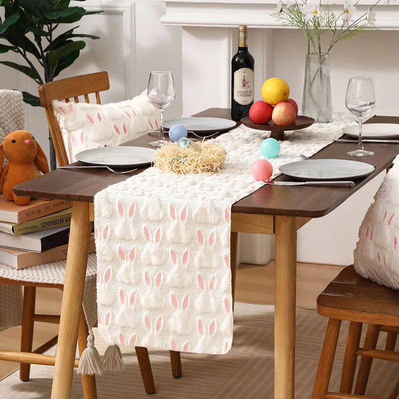 

Easter Minimalist Nordic Table Runner Party Decorative Table Cloth for Home Dining Room, Mall Event Party Decoration Table Decor