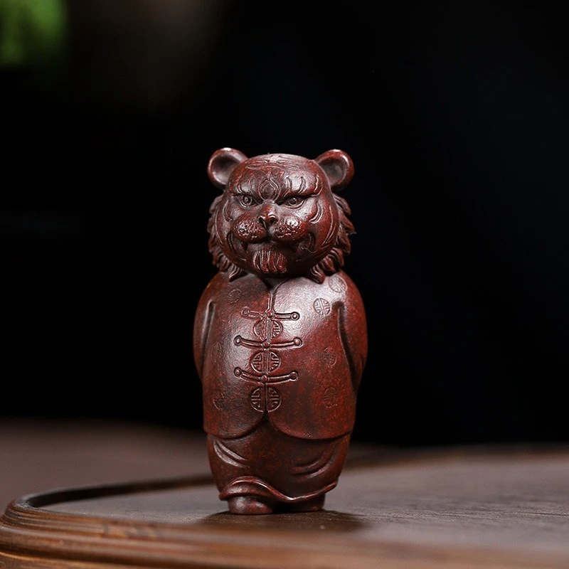 Tea Pet Tiger Tiger Shengwei Twelve Zodiac Tea Table Living Space Handmade Decoration Lucky Furniture Ornament
