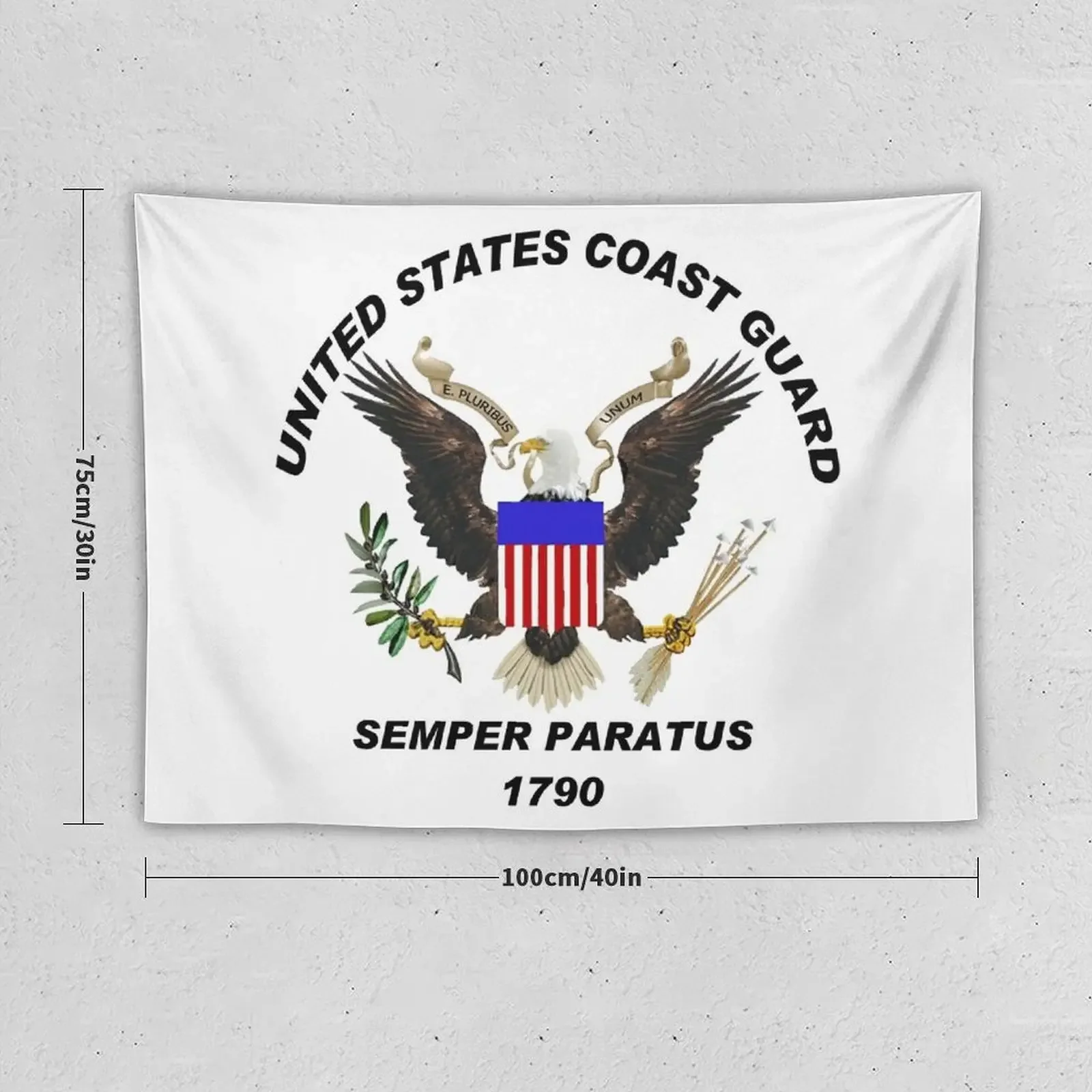 U. S. Coast Guard Semper Paratus Logo Tapestry Decoration Room Aesthetic Room Decors Tapestry