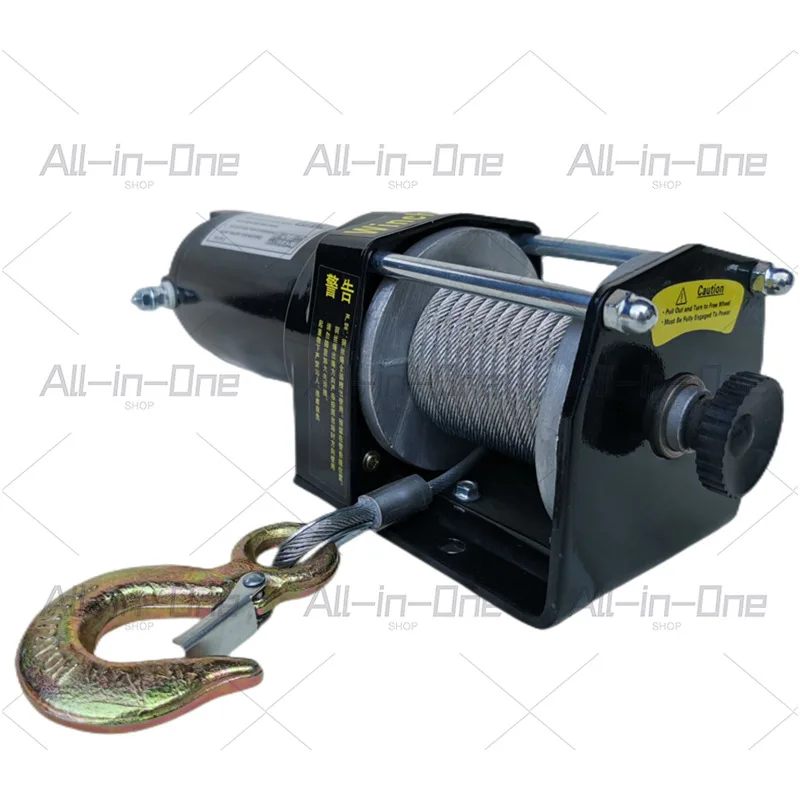 Electric winch 12v truck-mounted small crane 24 winch self-rescue lifting 1 ton car